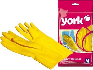 York Wielorazowe Rękawice Ochronne Gospodarcze Żółte Lateksowe York r.M uniwersalny 1