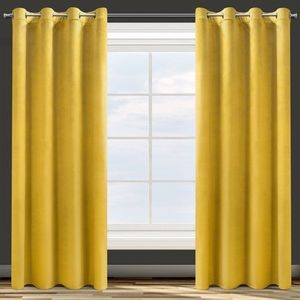 Eurofirany Zasłona Dekoracyjna Velvet Rosa Musztard 140x250 12