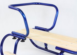 E-sezon Sanki metalowe z oparciem, szelkami i materacykiem niebieskie 7