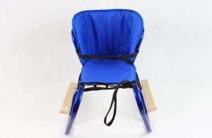 E-sezon Sanki metalowe z oparciem, szelkami i materacykiem niebieskie 3