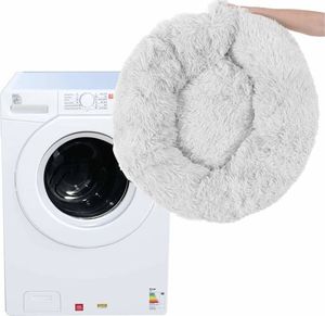 Springos Legowisko dla psa 90cm, pluszowe posłanie dla kota szary UNIWERSALNY 4