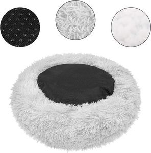 Springos Legowisko dla psa 90cm, pluszowe posłanie dla kota szary UNIWERSALNY 5