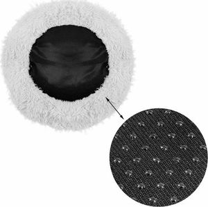 Springos Legowisko dla psa 90cm, pluszowe posłanie dla kota szary UNIWERSALNY 6