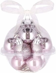 Springos Bombki choinkowe 12 szt. ozdoby świąteczne zestaw 3cm różowy UNIWERSALNY 7