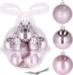 Springos Bombki choinkowe 12 szt. ozdoby świąteczne zestaw 3cm różowy UNIWERSALNY 8