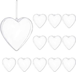 Springos Bombki akrylowe 12cm serce plastikowe decoupage zestaw 12 szt. UNIWERSALNY 1