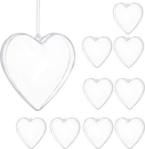 Springos Bombki akrylowe 12cm serce plastikowe decoupage zestaw 10 szt. UNIWERSALNY 1