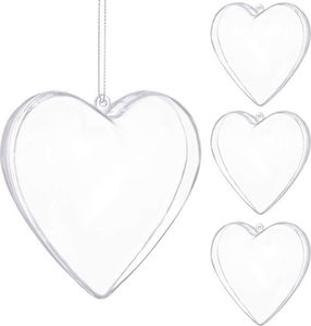 Springos Bombki akrylowe 12cm serce plastikowe decoupage zestaw 4 szt. UNIWERSALNY 1