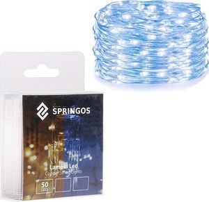 Lampki choinkowe Springos 50 LED niebieskie 1