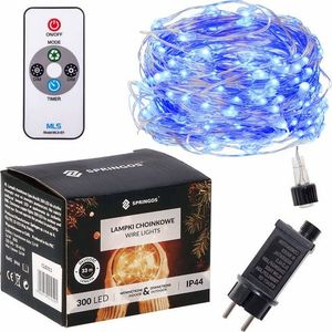 Lampki choinkowe Springos 300 LED niebieskie 3