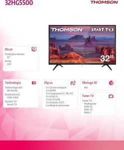 Telewizor Thomson 32HG5500 LED 32'' HD Ready Smart TV 2.0 5