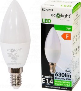 ECOLIGHT2 Żarówka LED CANDLE Eco Light 7W E14 B37 WW 560 lm EC79289 1