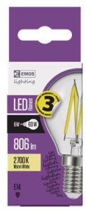 Emos Żarówka LED Filament Mini Globe 6W E14 Ciepła Biel (Z74237) 3