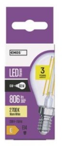 Emos Żarówka LED Filament Mini Globe 6W E14 Ciepła Biel (Z74237) 7