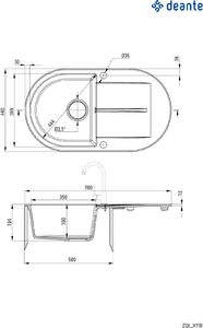 Zlewozmywak Deante Deante Piva  1-komorowy okrągły z ociekaczem - beż 3
