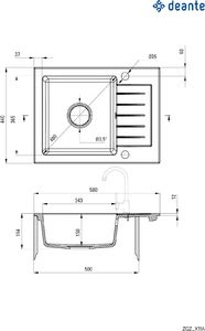 Zlewozmywak Deante Zorba Zlewozmywak 1-komorowy z krótkim ociekaczem - beż 2