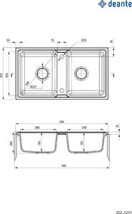 Zlewozmywak Deante Zorba 2-komorowy bez ociekacza 2
