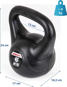 Kettlebell Enero Fit bitumiczny 6 kg 2