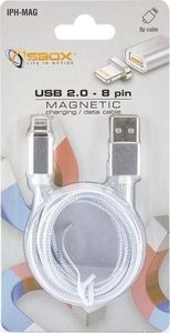 Kabel USB Sbox USB-A - Lightning 1 m Srebrny (275-uniw) 1