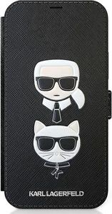 Karl Lagerfeld Etui Karl Lagerfeld KLFLBKP12LSAKICKCBK Apple iPhone 12 Pro Max czarny/black book Saffiano Karl & Choupette 2
