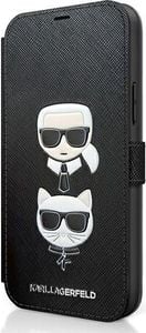 Karl Lagerfeld Etui Karl Lagerfeld KLFLBKP12SSAKICKCBK Apple iPhone 12 mini czarny/black book Saffiano Karl & Choupette 1