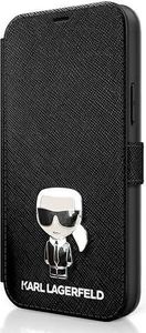 Karl Lagerfeld Etui Karl Lagerfeld KLFLBKP12LIKMSBK Apple iPhone 12 Pro Max czarny/black book Saffiano Ikonik Metal 2