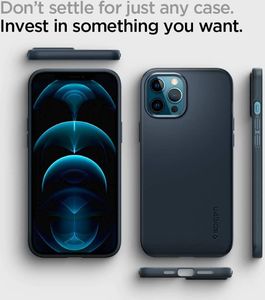 Spigen Etui Spigen Thin Fit Apple iPhone 12 Pro Max Metal Slate 2