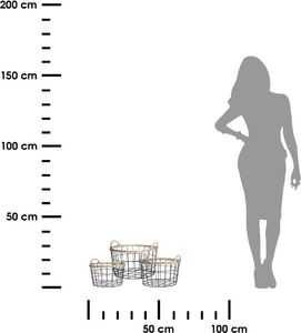 ASJ Commerce Zestaw uniwersalnych metalowych koszy 3
