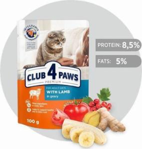 Club 4 Paws CLUB4Ł KOT 100 g SASZ. JAGNIĘCINA W SOSIE 1