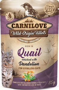 Carnilove CARNILOVE KOT sasz.85g QUAIL&DENDELON Dla kotów sterylizowanych 1