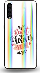 Mojworld Etui na Samsung A50 - Rainbow Case - My heart is wherewer u are 1