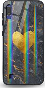 Mojworld Etui na Samsung A10 - Rainbow Case - Black/Gold granite heart 1