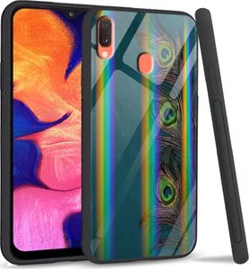 Mojworld Etui na telefon Samsung A20E Rainbow Three Peacock Feathers 1