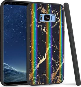 Super Fashion Etui na telefon Samsung S8 Rainbow Case Black gold granite 1