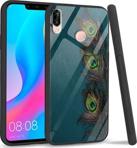 Super Fashion Etui na telefon Huawei P20 Lite 2019 Premium Case Three Peacock Feathers 1