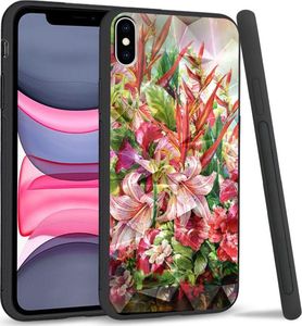 Super Fashion Etui na telefon Apple Iphone X/XS Crystal Case Flowers 1