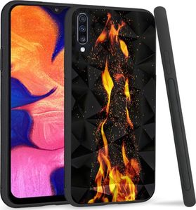 Super Fashion Etui na telefon Samsung Galaxy A70 Crystal Case Crackling Fire 1