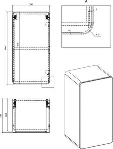 Elior Zestaw podwieszanych mebli łazienkowych Borneo 3Q 60 cm - Biały połysk 11