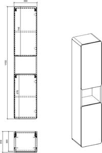 Elior Zestaw podwieszanych mebli łazienkowych Borneo 3Q 60 cm - Biały połysk 10