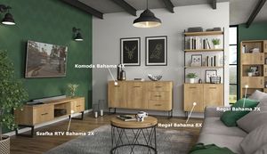 Elior Drewniany regał z szafkami - Bahama 7X 3