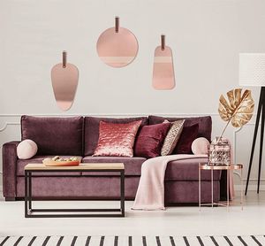 Elior Różowe lustro Moku - okrągłe 3