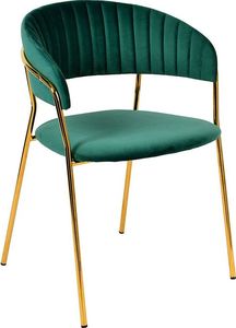 Elior Ciemnozielone krzesło w stylu glamour- Piano 2X 1