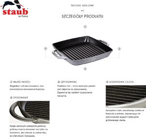 Patelnia STAUB grillowa Żeliwna 23cm 2