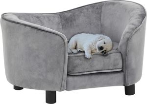 vidaXL Sofa dla psa, szara, 69x49x40 cm, pluszowa 1