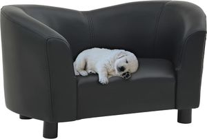 vidaXL Sofa dla psa, czarna, 67x41x39 cm, sztuczna skóra 1