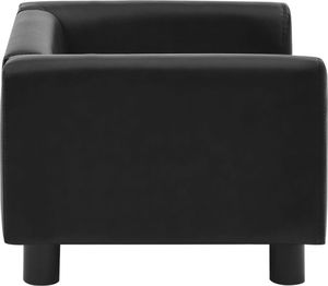 vidaXL Sofa dla psa, czarna, 60x43x30 cm, plusz i sztuczna skóra 5