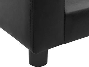 vidaXL Sofa dla psa, czarna, 60x43x30 cm, plusz i sztuczna skóra 8