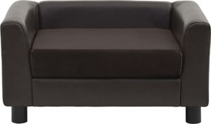 vidaXL Sofa dla psa, brązowa, 60x43x30 cm, plusz i sztuczna skóra 3