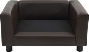 vidaXL Sofa dla psa, brązowa, 60x43x30 cm, plusz i sztuczna skóra 4