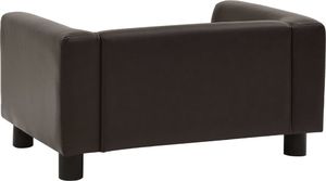 vidaXL Sofa dla psa, brązowa, 60x43x30 cm, plusz i sztuczna skóra 6